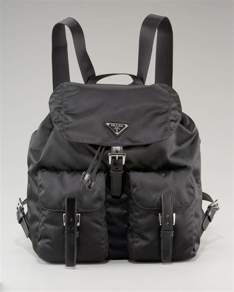 prada backpack nylon black pink|authentic Prada backpacks.